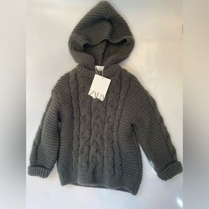 Zara grey kids sweater with hood 12-18months